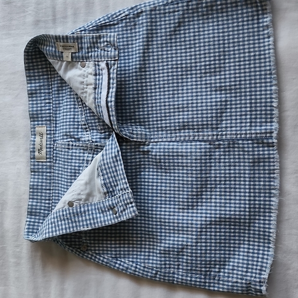 Madewell Stretch Gingham Mini Skirt Size 24 - Picture 5 of 6